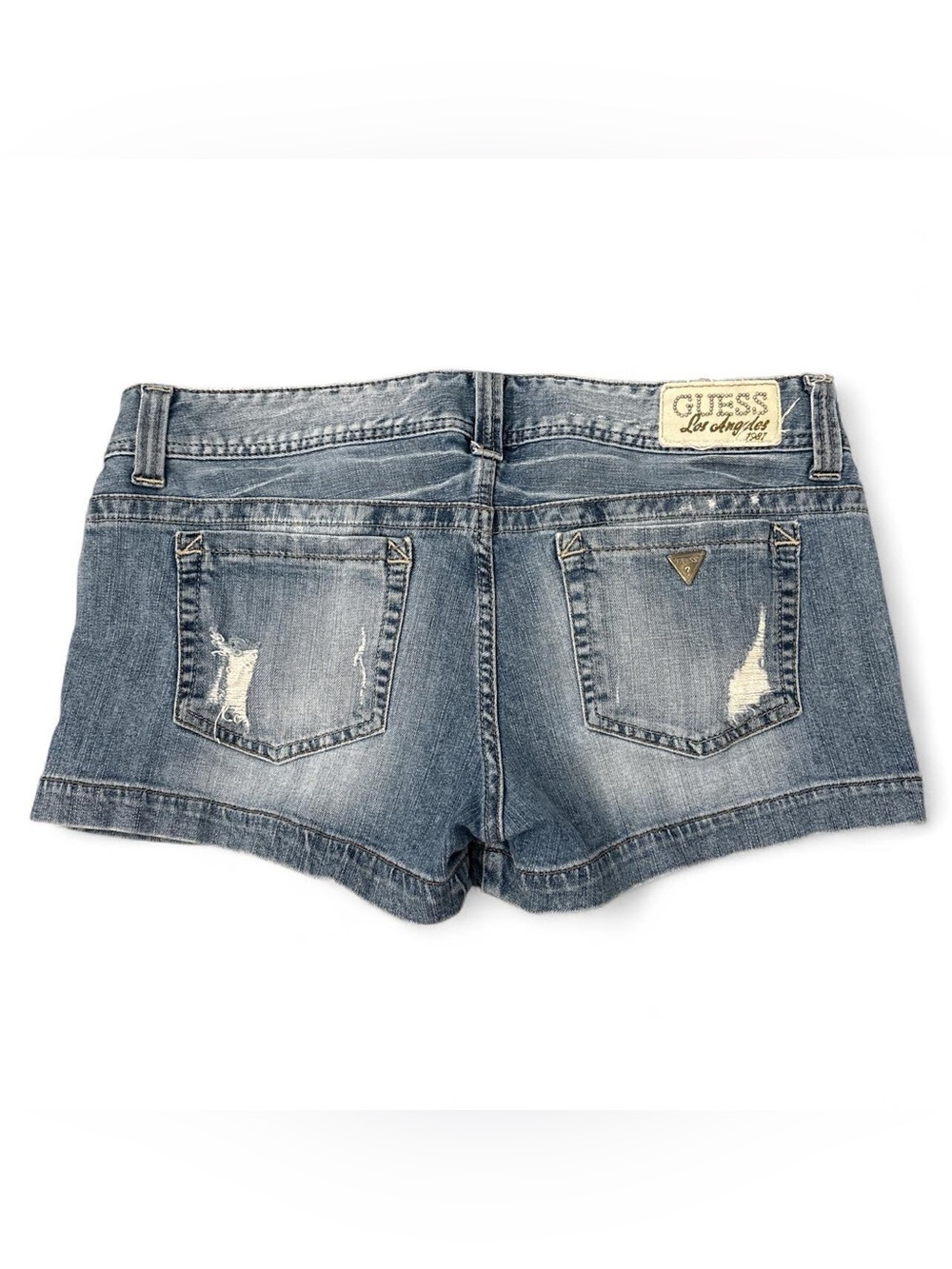 Guess Women's Light Blue Distressed Denim Shorts Size 10